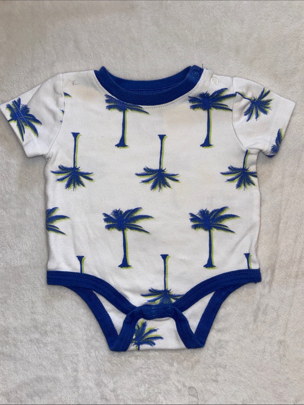 (3 for $10) Blue Palm Tree Print Baby One-Piece Bodysuit3-6 month baby boy